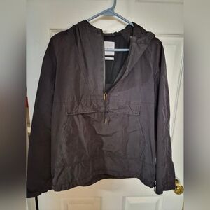 Black Hooded Pullover Jacket By Community Sz Small